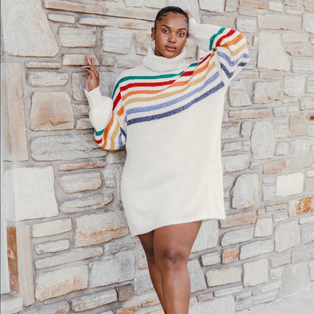 Rainbow chunky sweater